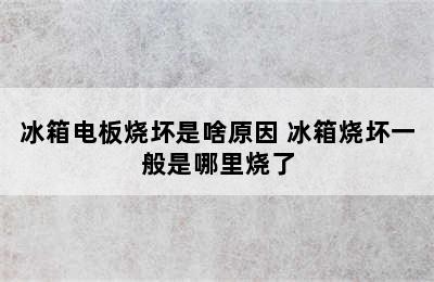 冰箱电板烧坏是啥原因 冰箱烧坏一般是哪里烧了